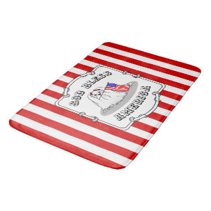 Patriotic American Flag USA Maltese Dog - Cute Bath Mat