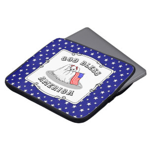 Patriotic American Flag USA Maltese Dog - Cute Laptop Sleeve