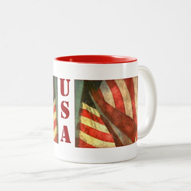 Patriotic American Flag USA Mug (Front Right)