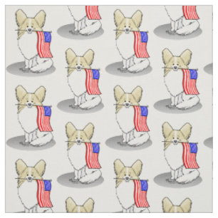 Patriotic American Flag USA Papillon (lemon) Cute Fabric