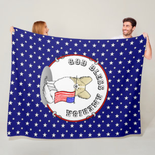 Patriotic American Flag USA Papillon (lemon) Cute Fleece Blanket
