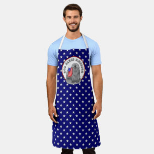 Patriotic American Flag USA Puli Dog (grey) Cute Apron