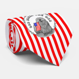 Patriotic American Flag USA Puli Dog (grey) Fun Tie