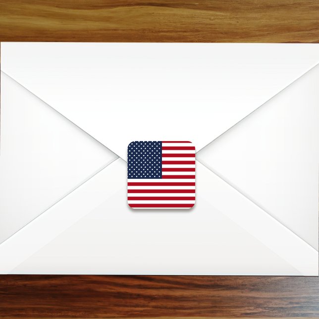 Patriotic American Flag USA Square Sticker (Creator Uploaded)