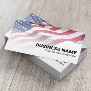 Patriotic American Flag Veteran Service Business Card