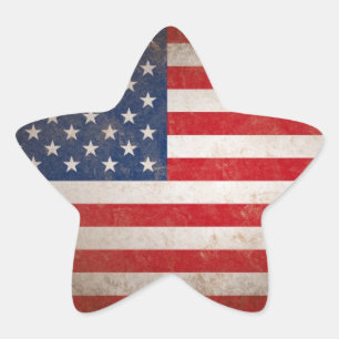 Patriotic American Flag Vintage Stars & Stripes Star Sticker