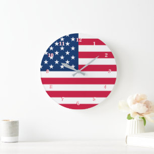 Patriotic American Flag Wall Clock