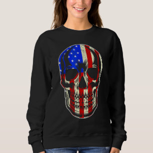 Patriotic American Flag with Skull Bundle for Men Sweatshirt