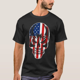 Patriotic American Flag with Skull Bundle for Men T-Shirt