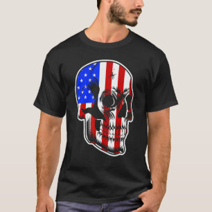 Patriotic American Flag with Skull Bundle for Men  T-Shirt
