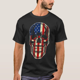 Patriotic American Flag with Skull Bundle for Men  T-Shirt