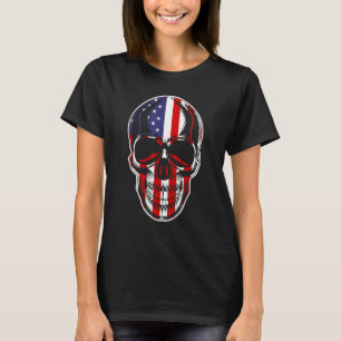 Patriotic American Flag with Skull Bundle for Men T-Shirt