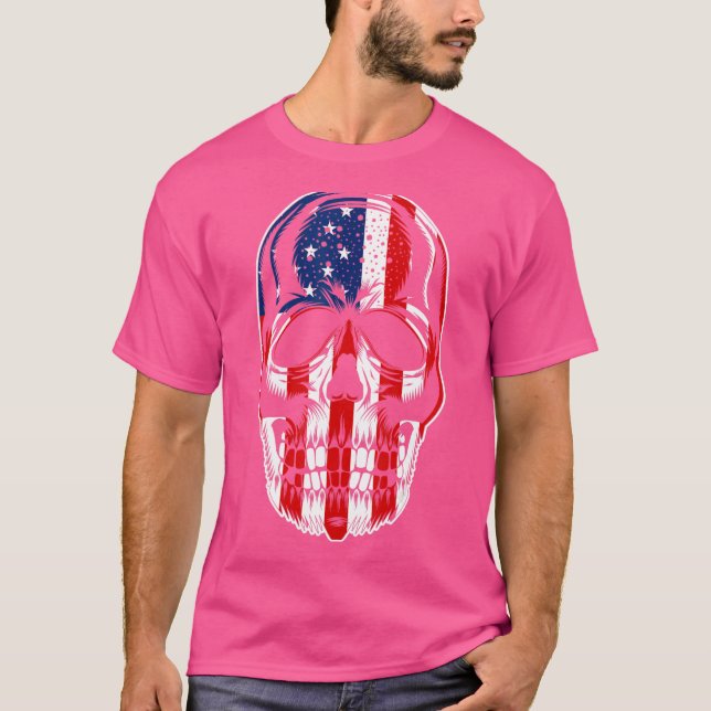 Patriotic American Flag with Skull Bundle for Men  T-Shirt (Front)