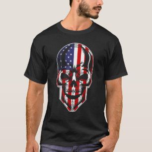 Patriotic American Flag with Skull Bundle for Men  T-Shirt