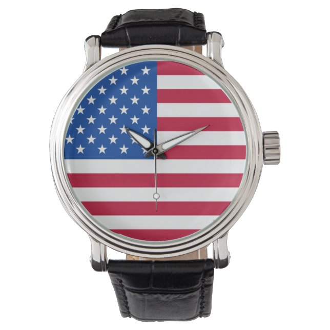Patriotic American Flag Wristwatch (Front)