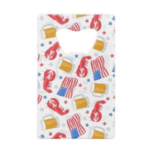 Patriotic American Flags Red Lobsters Beers Stars
