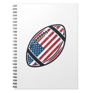 Patriotic American Football Vintage Vector Design_ Notebook