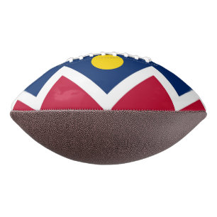Patriotic american football with Denver flag