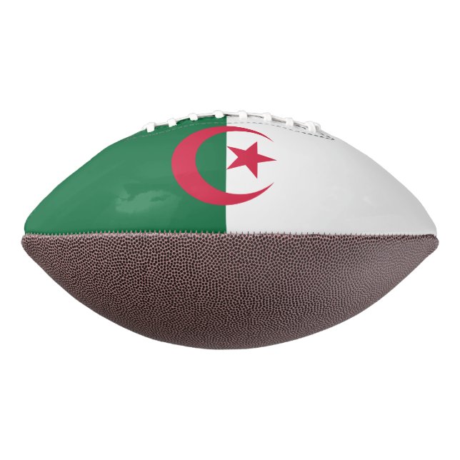 Patriotic american football with flag of Algeria (Rotated 270)