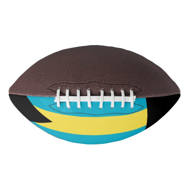 Patriotic american football with flag of Bahamas (Front)