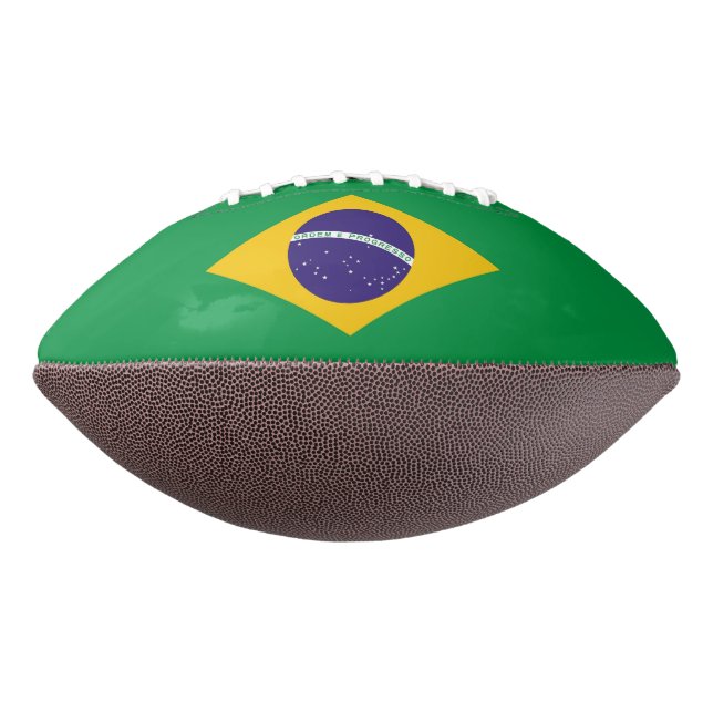 Patriotic american football with flag of Brazil (Rotated 270)