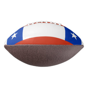 Patriotic american football with flag of Chile
