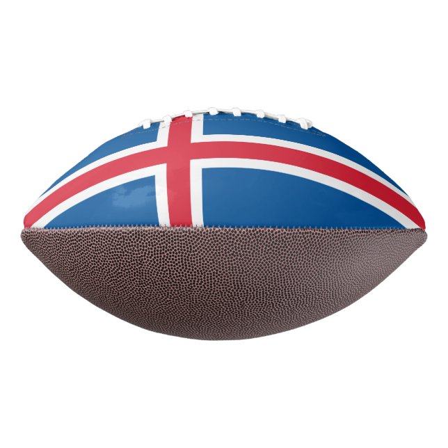 Patriotic american football with flag of Iceland (Rotated 270)