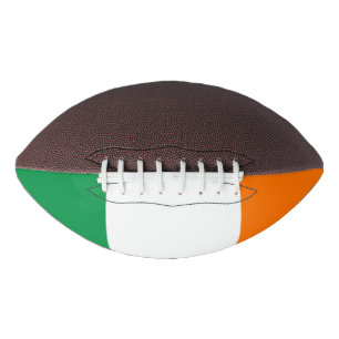 Patriotic american football with flag of Ireland