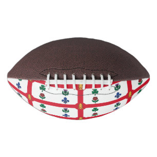 Patriotic american football with flag of Montreal