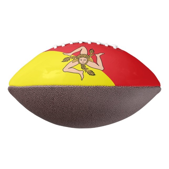 Patriotic american football with flag of Sicily (Rotated 270)