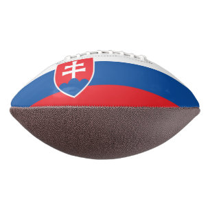 Patriotic american football with flag of Slovakia