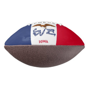 Patriotic american football with Iowa flag