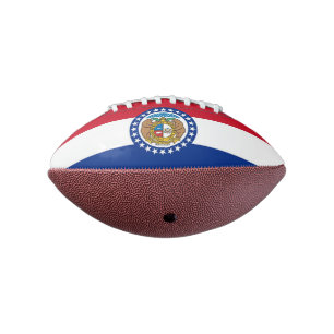 Patriotic american football with Missouri flag