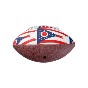 Patriotic american football with Ohio flag