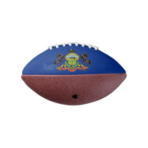 Patriotic american football with Pennsylvania flag