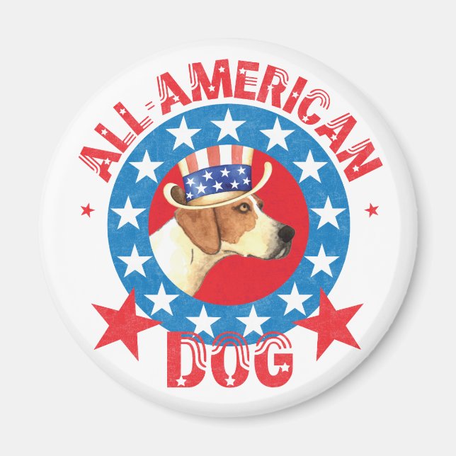 Patriotic American Foxhound Magnet (Front)