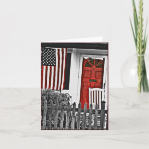Patriotic American Front Porch Note Card