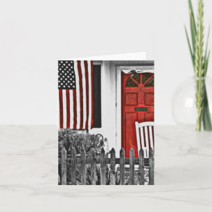 Patriotic American Front Porch Note Card