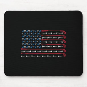 Patriotic American Golfer Flag Golf Club Golf Love Mouse Mat