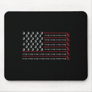 Patriotic American Golfer Gift Usa Flag Golf Club Mouse Mat
