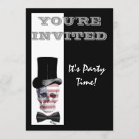 Patriotic American Gothic steampunk skull