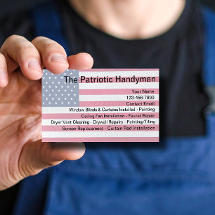 Patriotic American Handyman Services Business Card