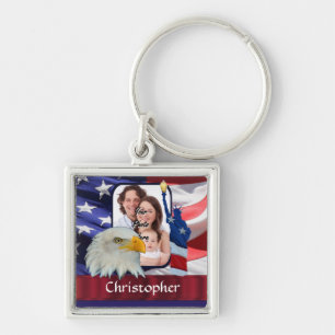 Patriotic American Icon photo template Key Ring