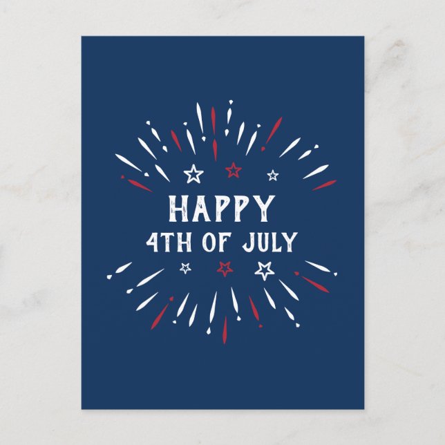 Patriotic American Independence Day 4th Of July Holiday Postcard (Front)