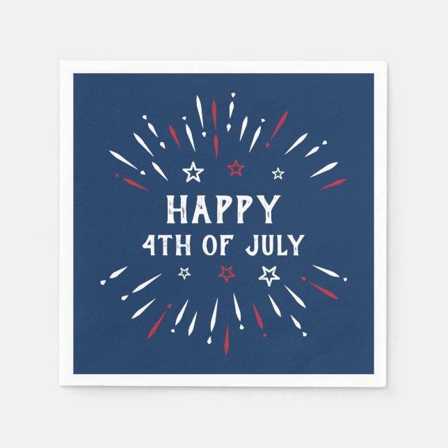 Patriotic American Independence Day 4th Of July Napkin (Front)