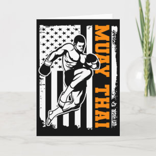 Patriotic American Kickboxing Gift Muay Thai Women Card