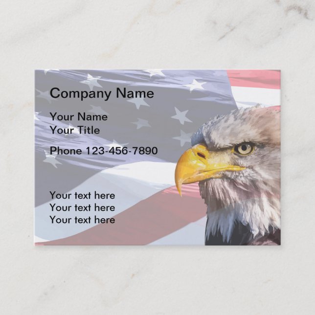 Patriotic American Large Format Business Card (Front)