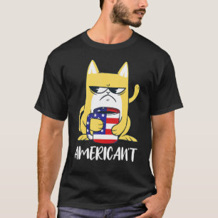 Patriotic American Mad Cat Usa 4th Of July America T-Shirt