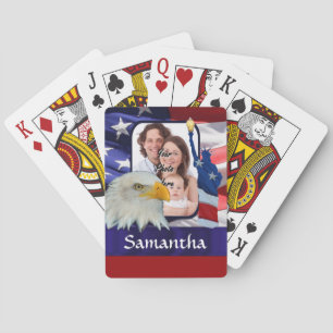 Patriotic American photo template Playing Cards