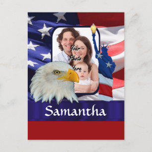 Patriotic American photo template Postcard